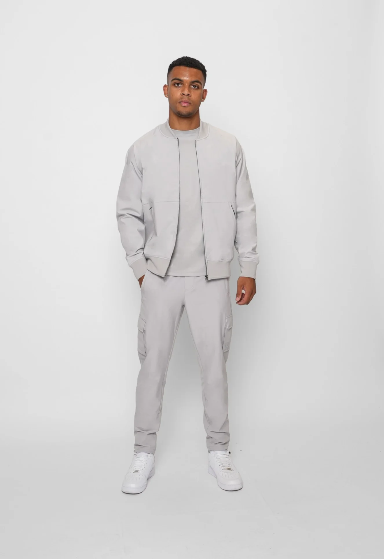 Luxe Premium Grey Bomber Jacket - Image 4