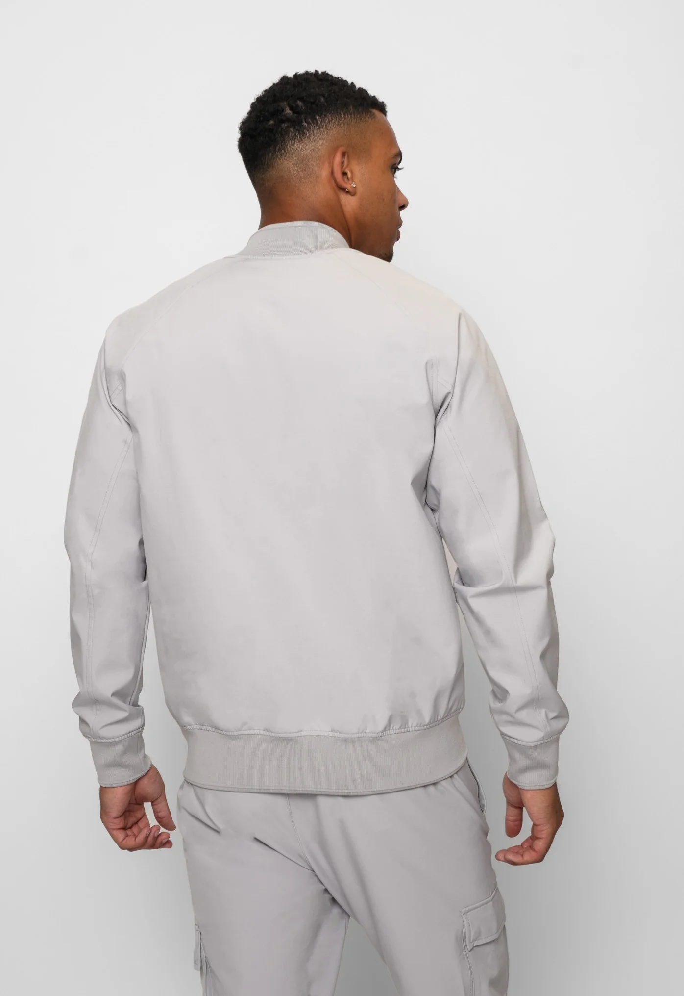 Luxe Premium Grey Bomber Jacket - Image 5