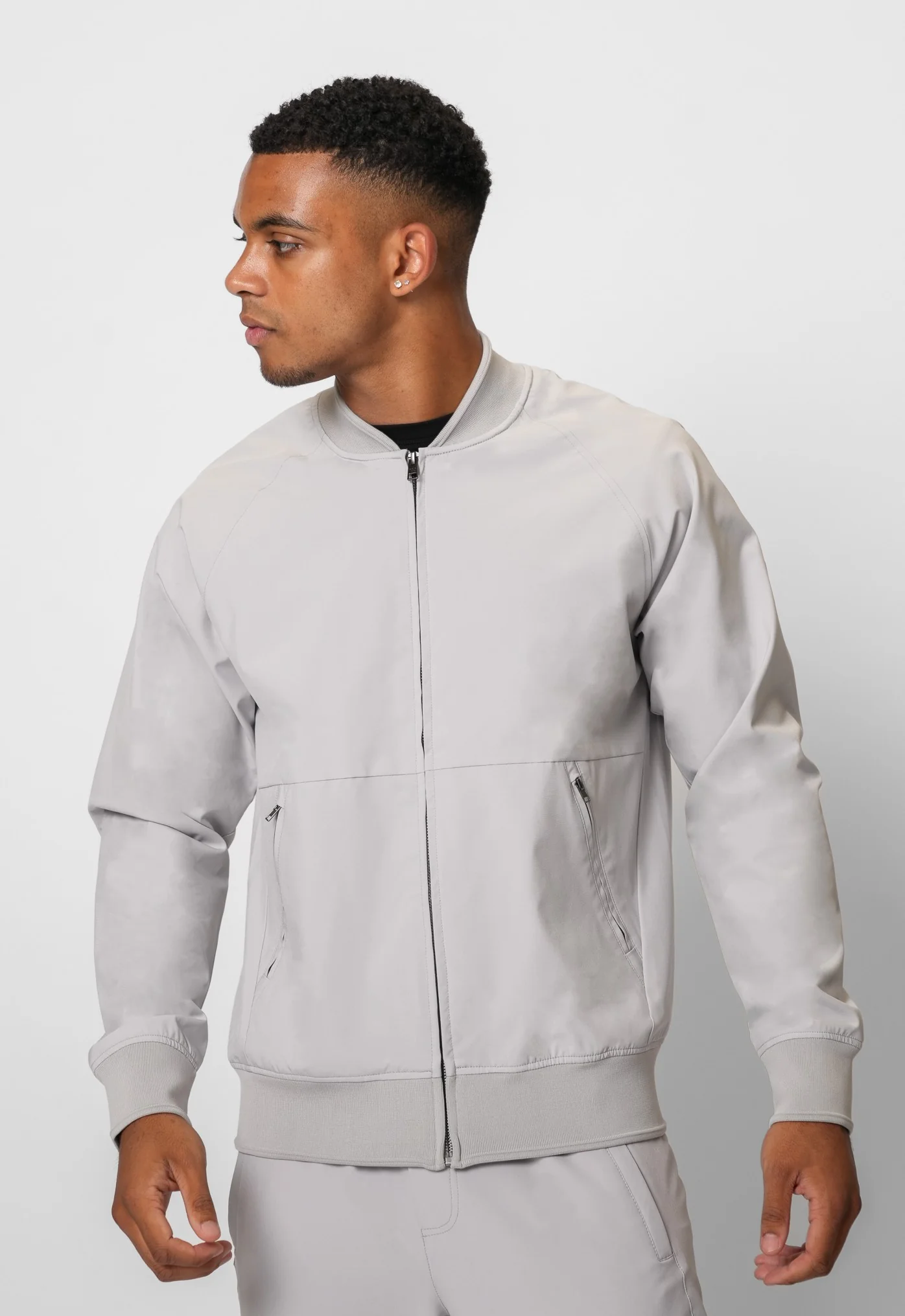 Luxe Premium Grey Bomber Jacket - Image 7