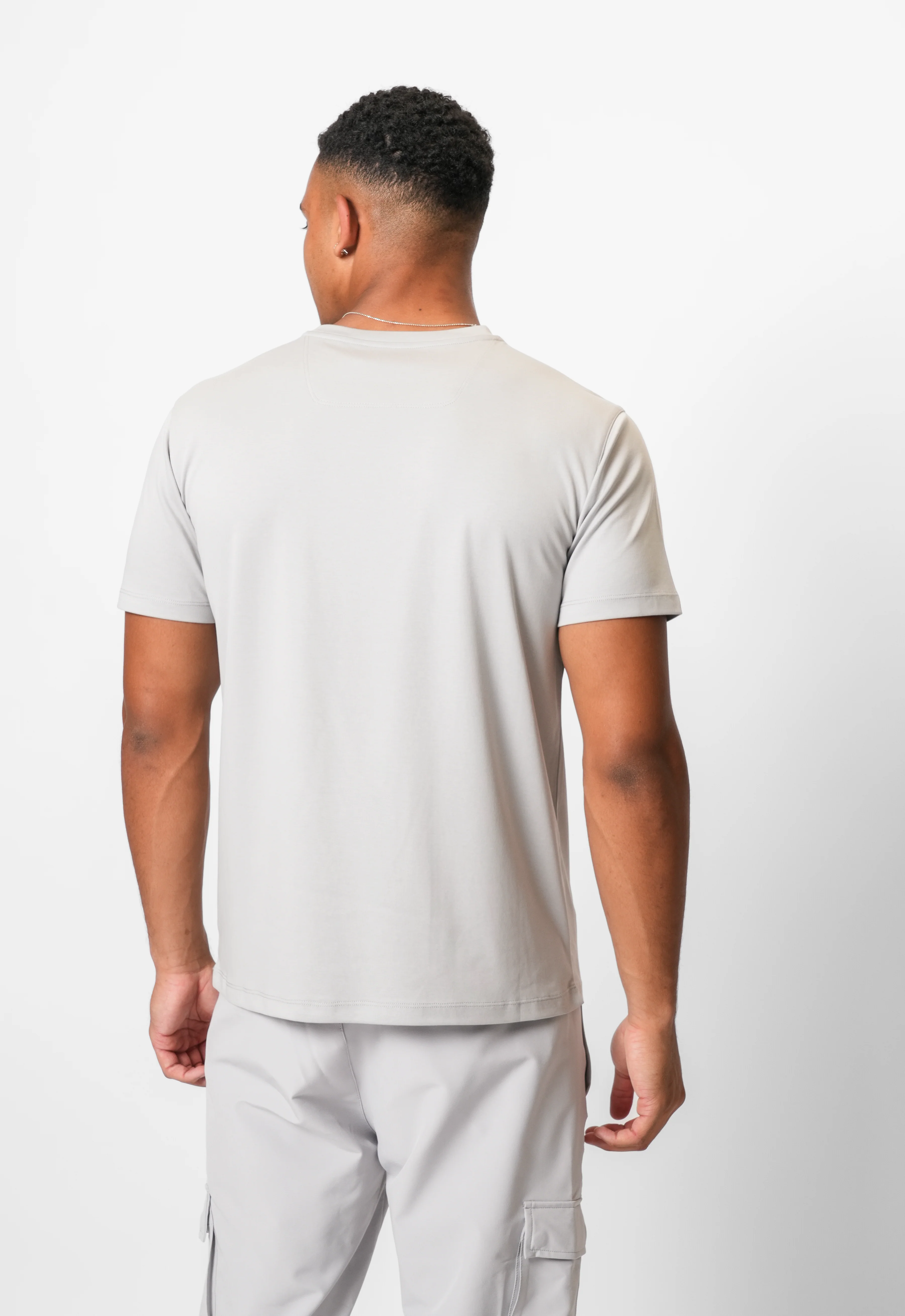 Luxe Premium Mercerised Grey T-Shirt - Image 5