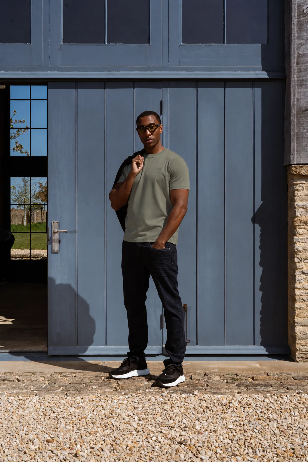 Luxe Premium Mercerised Khaki T-Shirt - Image 3
