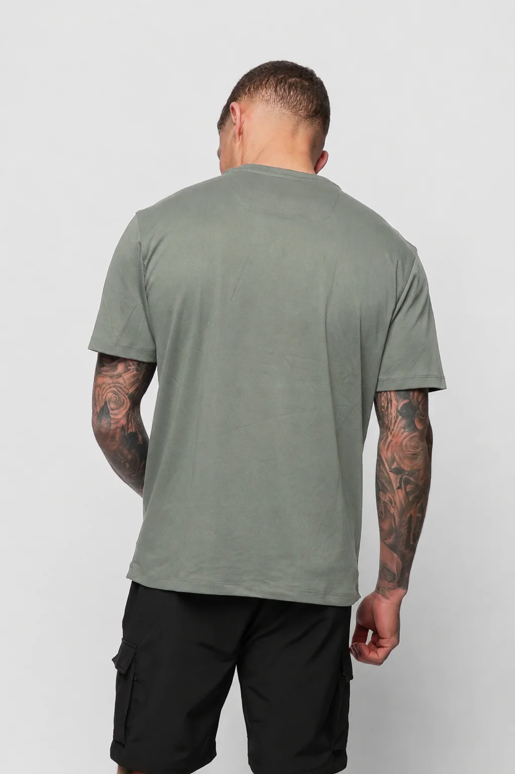 Luxe Premium Mercerised Khaki T-Shirt - Image 4